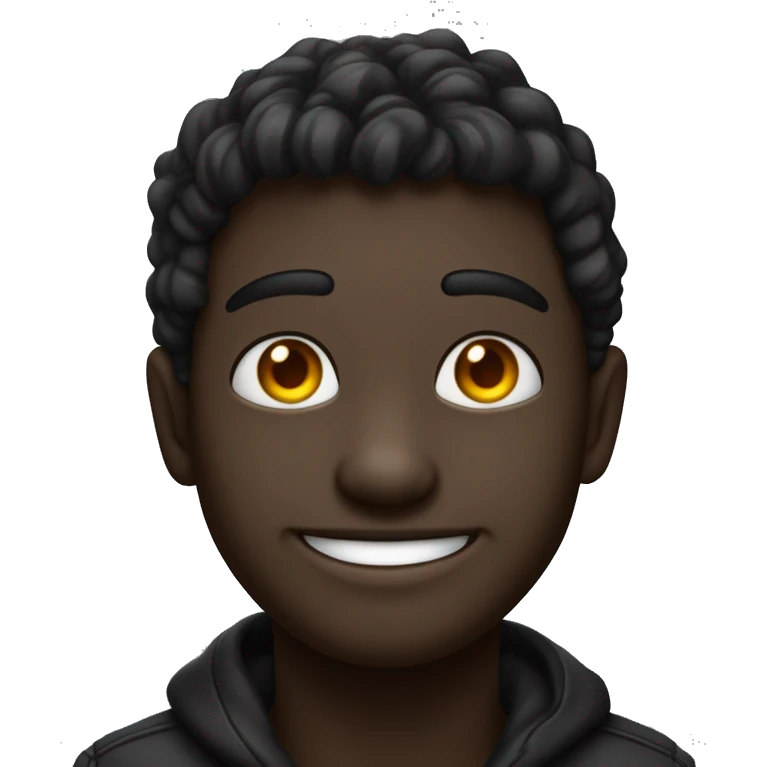 um coelho preto meio roxado com  sorriso neón com olhos neons  emoji
