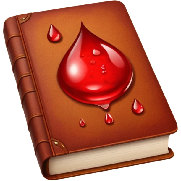 Brown book with blood droplets  emoji