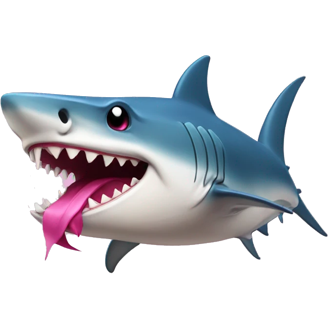 Tiburón con moño rosa emoji