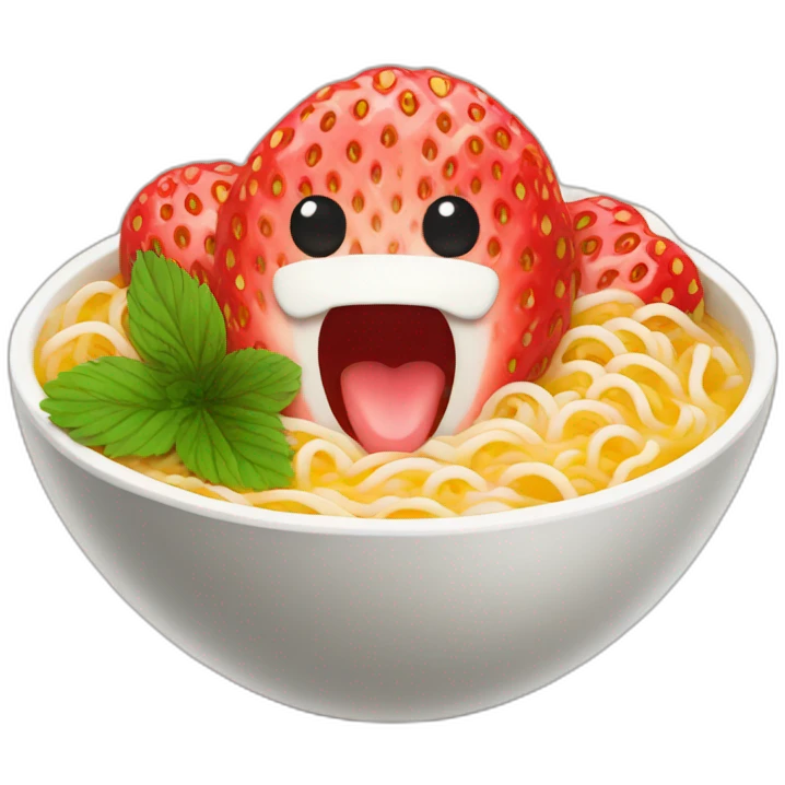 strawberry ramen emoji