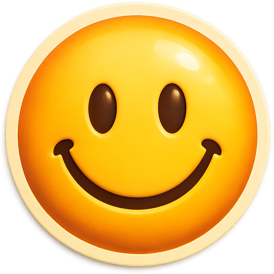 Remove the background and make it transparent, keep the emoji style and expression unchanged in retro stickers style. emoji