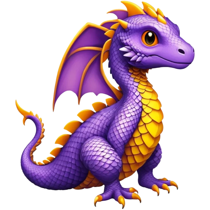 Purple and yellow and orange Fakémon-creature emoji
