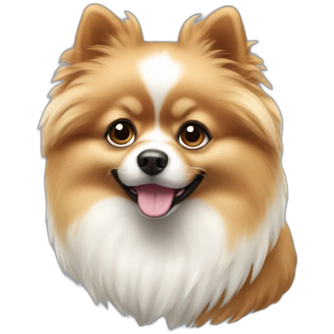 Dog pomerania white emoji