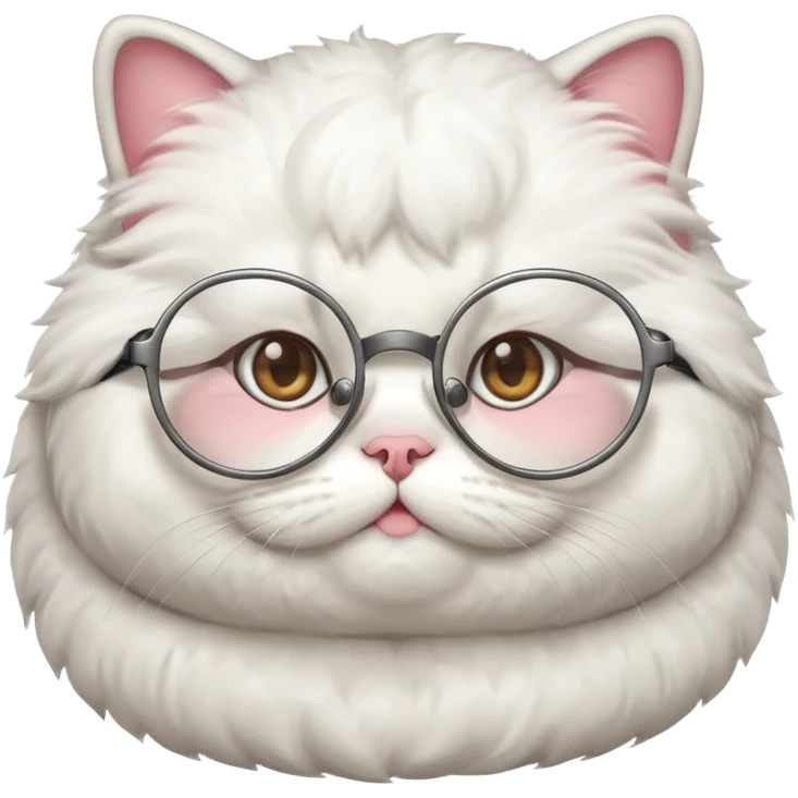 A fat and cute cat with glasses on emoji