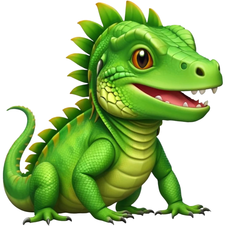 iguana with a happy face emoji