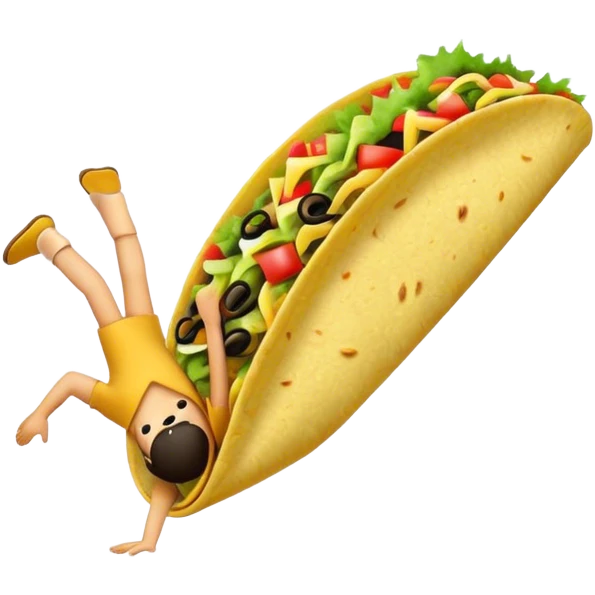 A taco doing a handstand  emoji