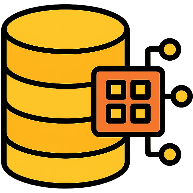 A structured data icon representing a database, clean and modern design, suitable for digital interfaces. emoji
