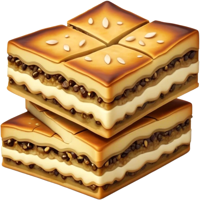 Martabak Cinematic Realistic Martabak Dish Emoji, depicted as a single, square slice of sweet, thick martabak with a rich, indulgent filling, rendered with detailed textures and vibrant, appetizing lighting. emoji