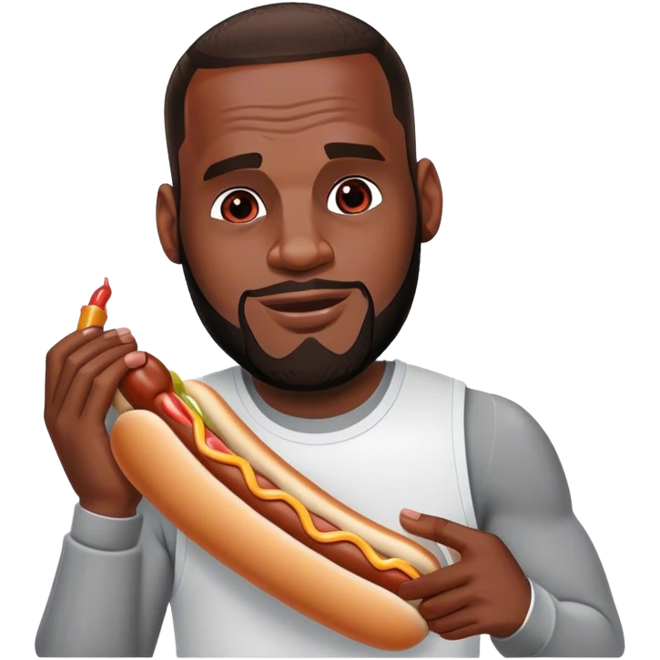Lebron eating a hot dog in grand rapids emoji