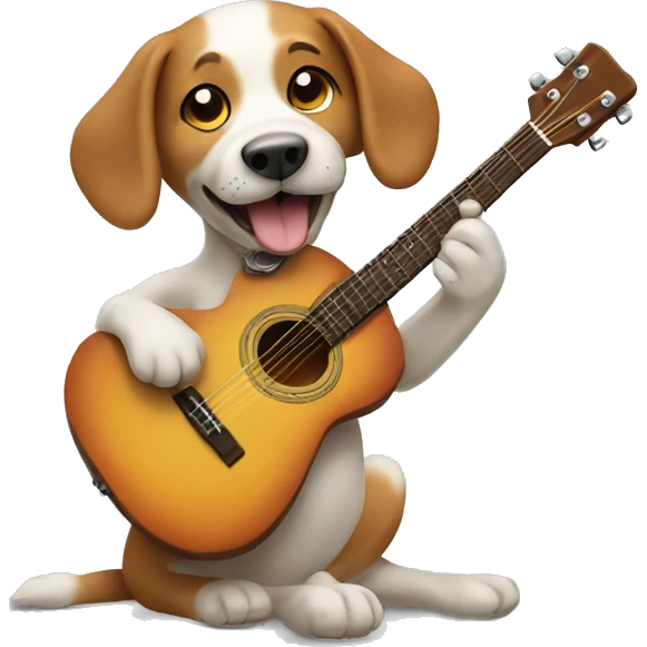 dog play the guitar  emoji