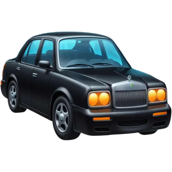 a black cursed car with a gost like figure inside  emoji