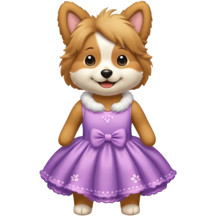 Dog with a dress emoji