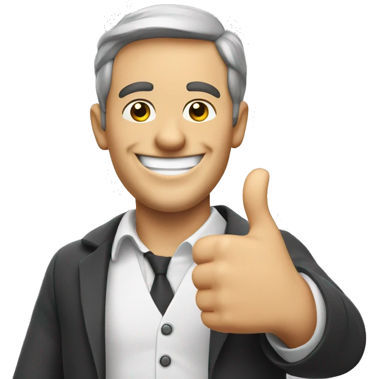 Smiling Englishman showing thumbs up  emoji