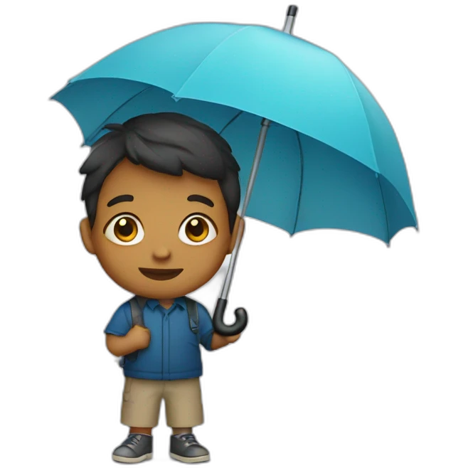 A boy with an umbrella emoji