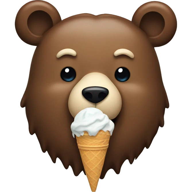 Bear eat ice cream  emoji