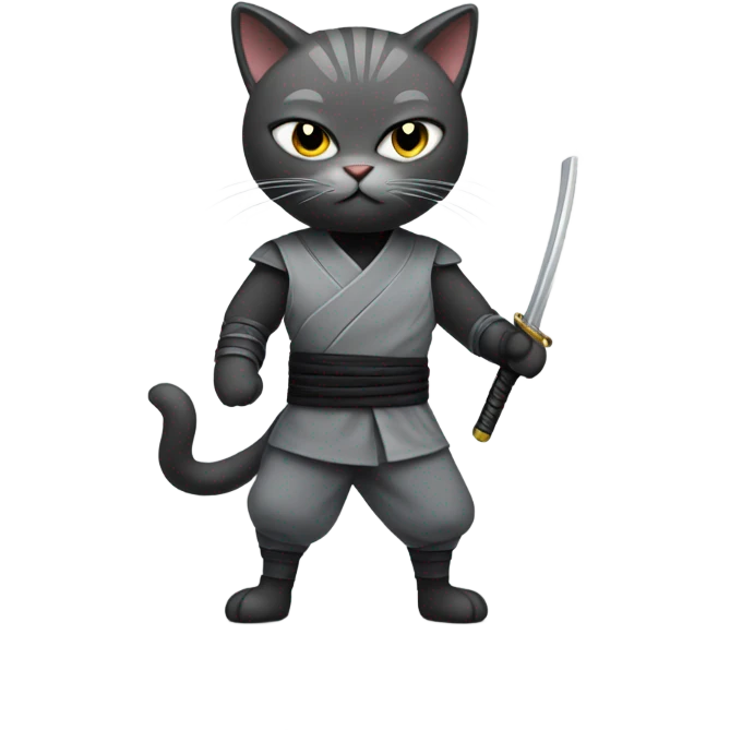 grey ninja cat emoji