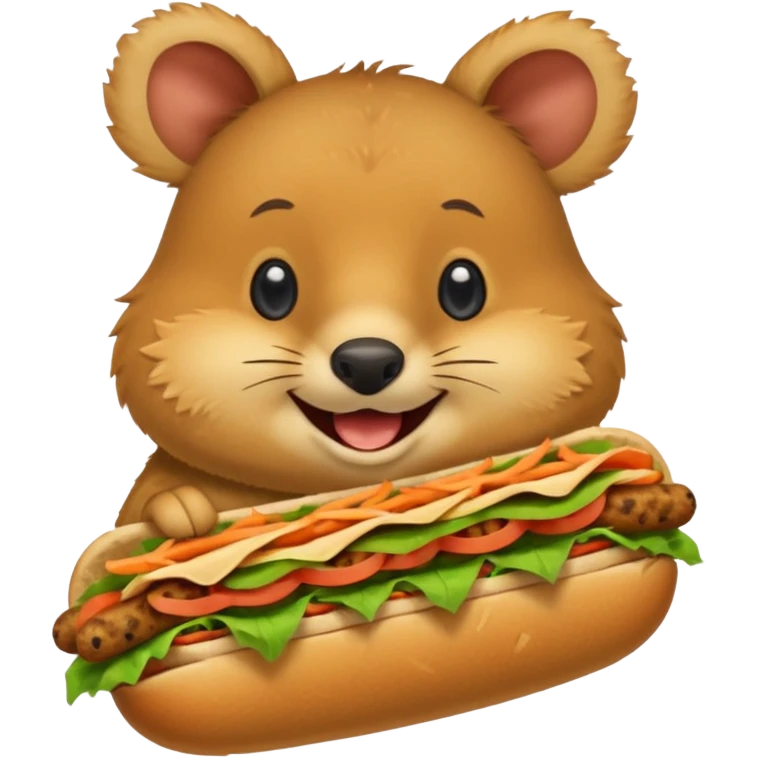 quokka eating bahn mi emoji