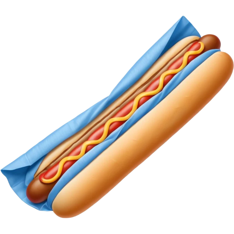 hotdog with napkin blue (#00A3E0) and red (#F9423A) emoji