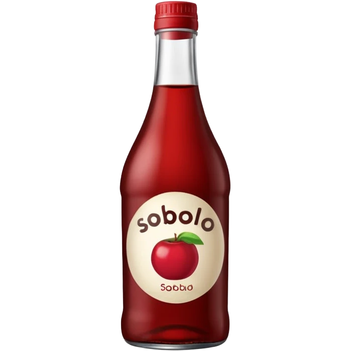 make a sobolo(ghanain drink) make it be in a bottle and the label should say sobolo and spell it like this and the drink dark red emoji