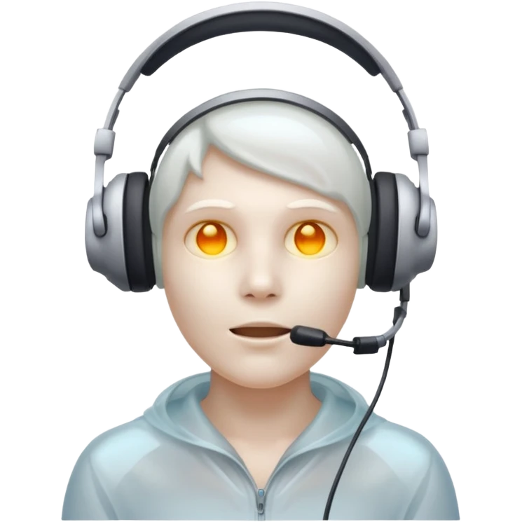 Ghost with headset emoji