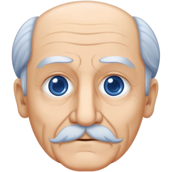 Abuelo italiano piel blanca y ojos azules calvo, no barba y no bigote  emoji