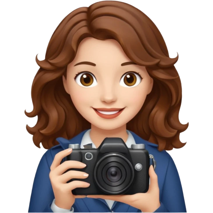 lady with brown wavy hair, holding camera 



















 emoji