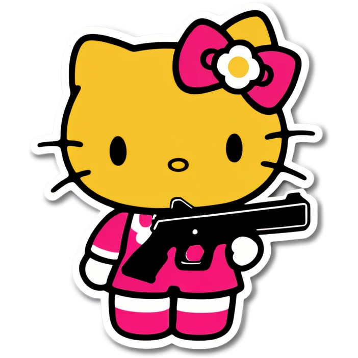 Hello kitty with a Glock  emoji