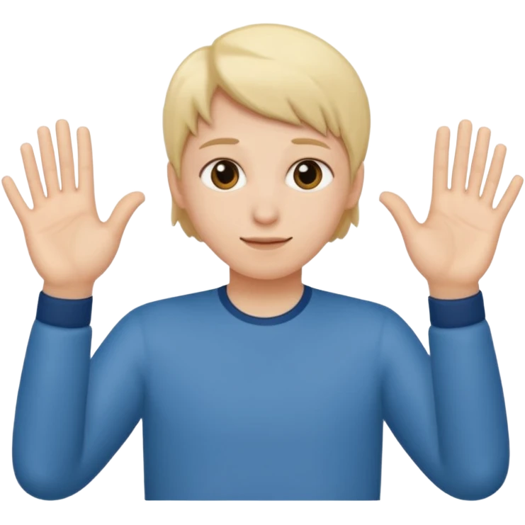 Someone doing the 6 7 hand movement emoji