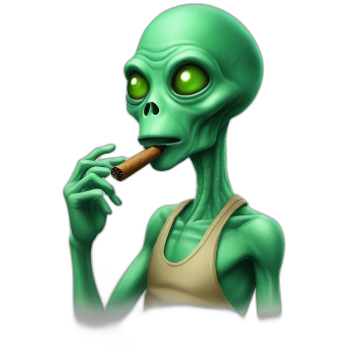 alien smoking cigar emoji