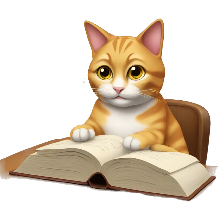 Studying cat emoji