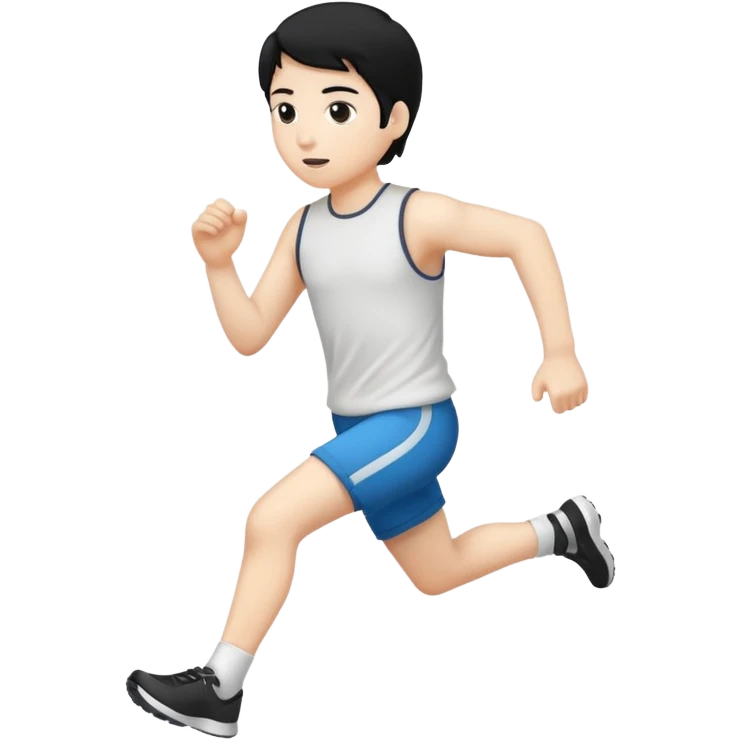person-running-white-not black-black hair-outline emoji