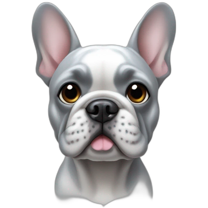 Silver French bulldog emoji