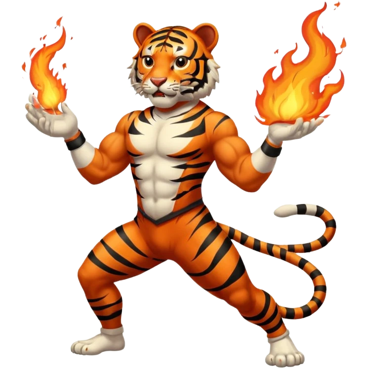 tiger  vintage-circus-performer-spitting-fire emoji