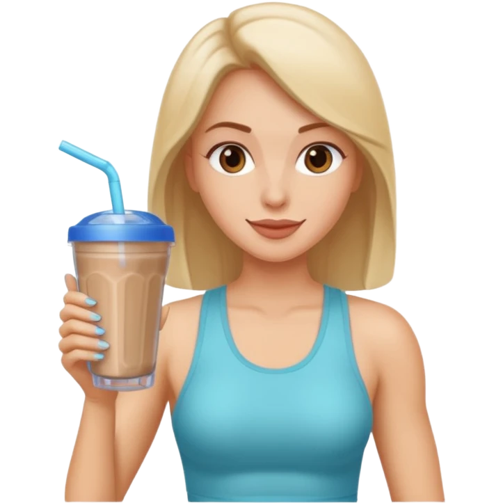 woman eating protein shake emoji