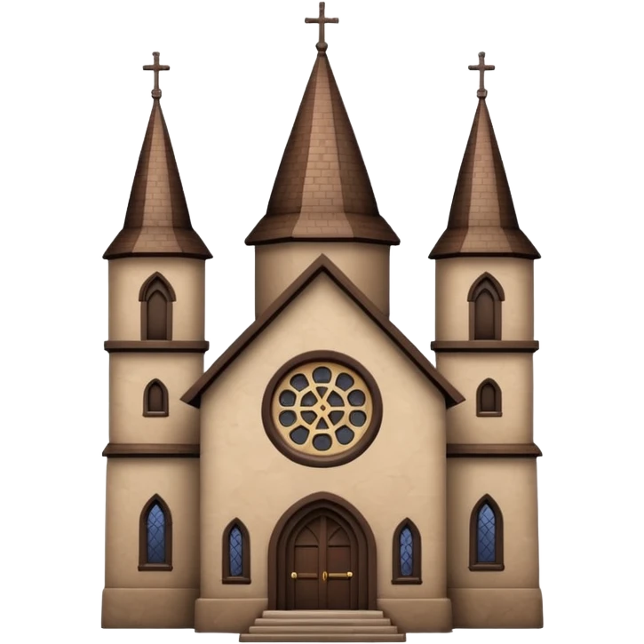brown chruch with round turret top single turret emoji