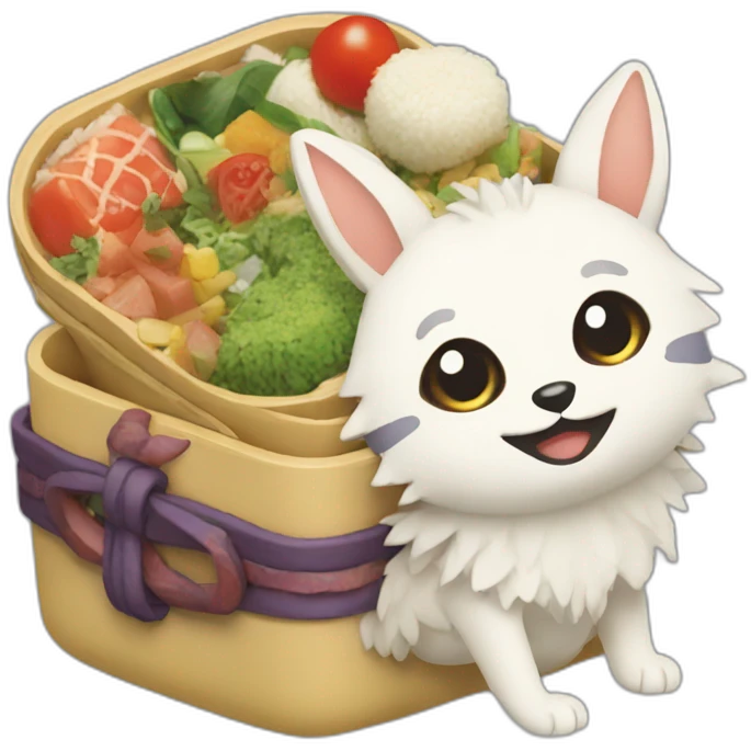 bento box on the theme of mononoke princess emoji