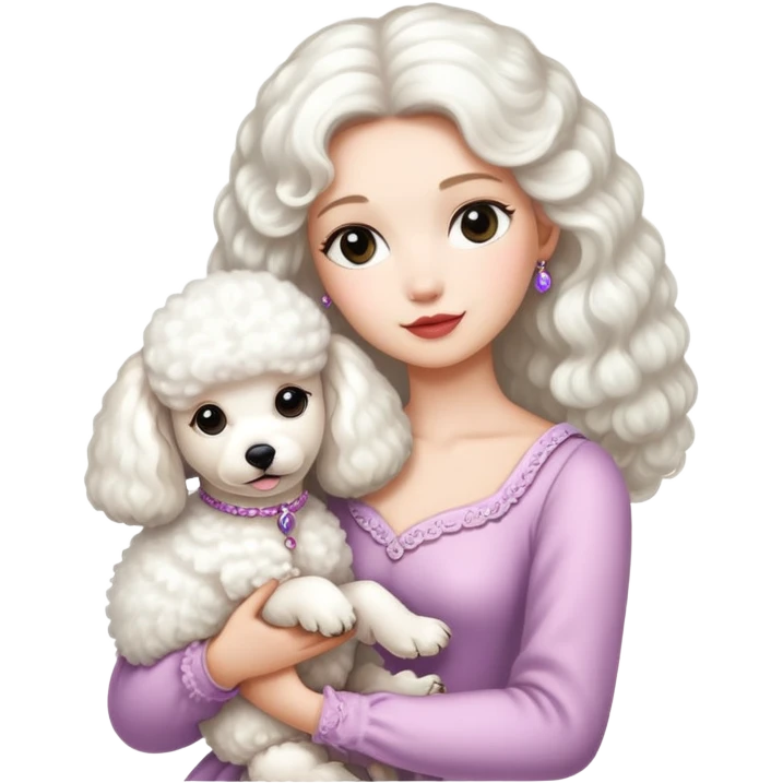 Princess holding a poodle emoji