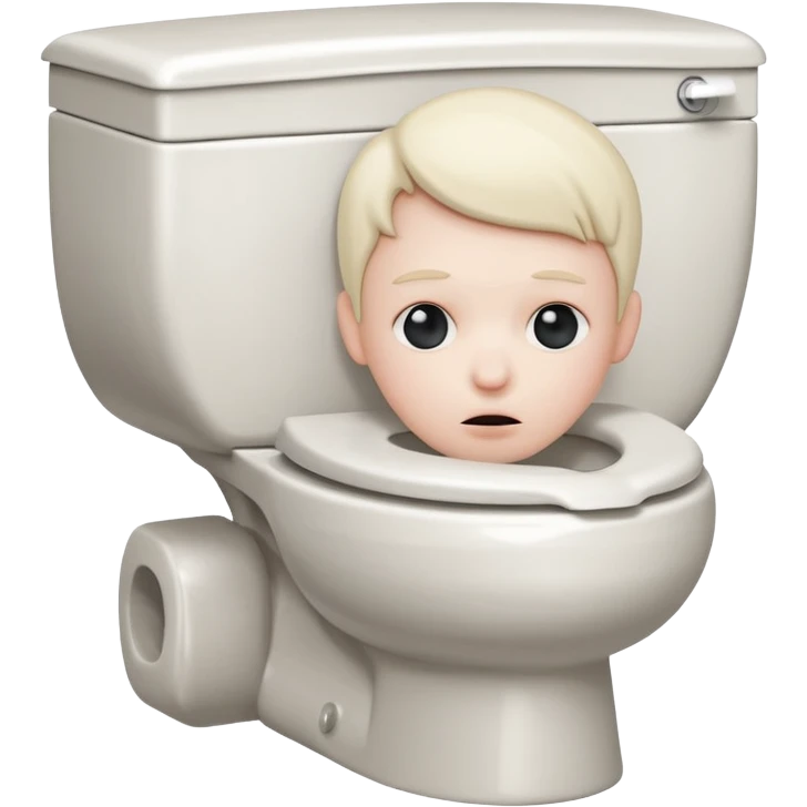 A toilet with a head sticking out of it emoji