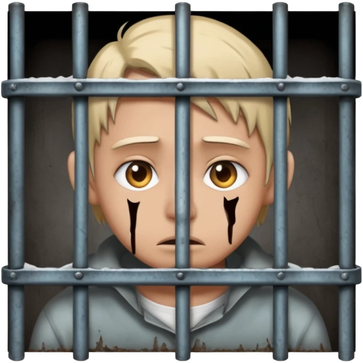 haz una persona encerrada entre rejas emoji