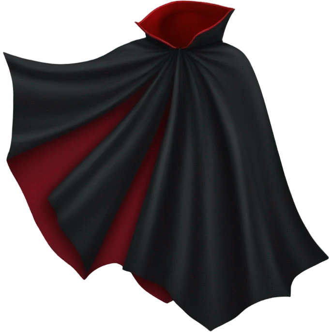 a-black vampire-cape, red inside emoji