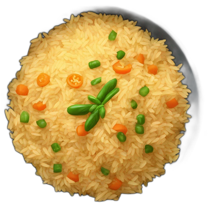 top view of a bowl of Uzbek pilaf emoji