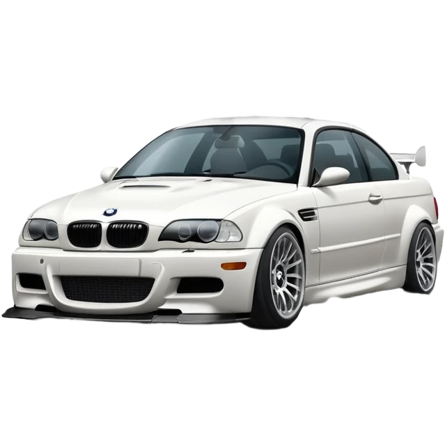 bmw m3 e46  drifting, smoke is coming from the rear, and it's visible from behind. emoji