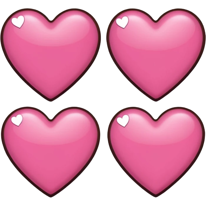 4 pink and dark brown hearts  emoji