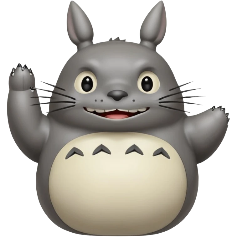 Totoro tierno que se parezca al real sonriendo tierno con uñas  emoji