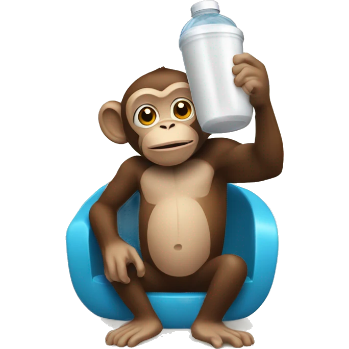 monkey drinking protein drink emoji