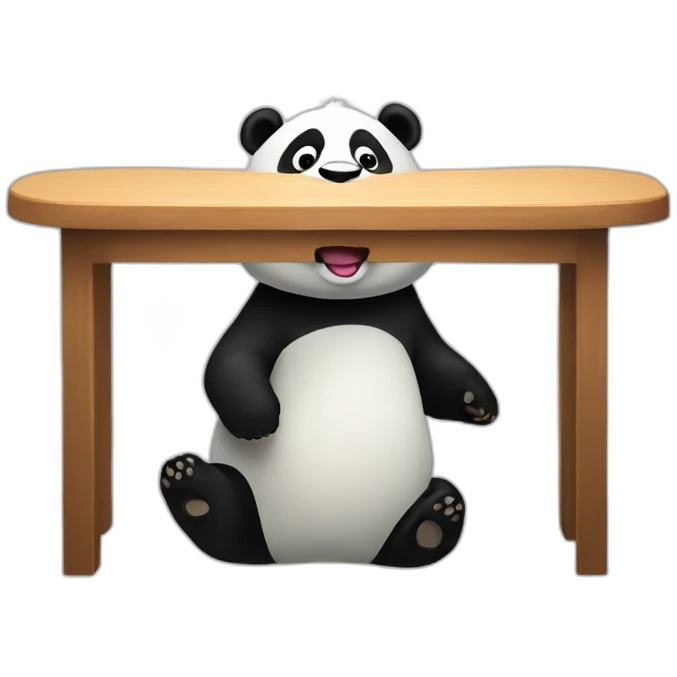 cartoon panda table flip emoji