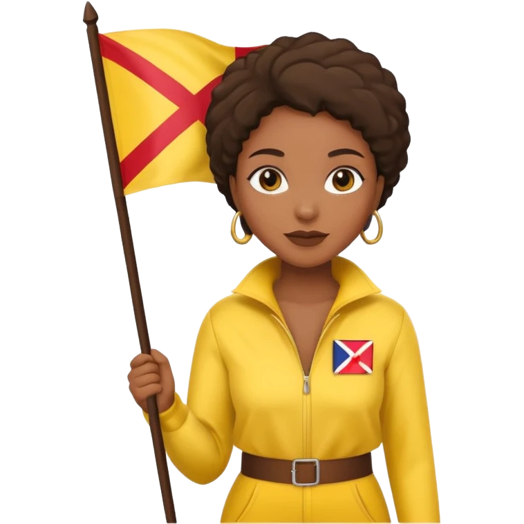 yellow  Flag holder black woman emoji