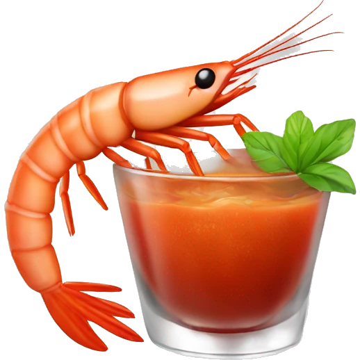 Shrimp with cocktail sauce  emoji