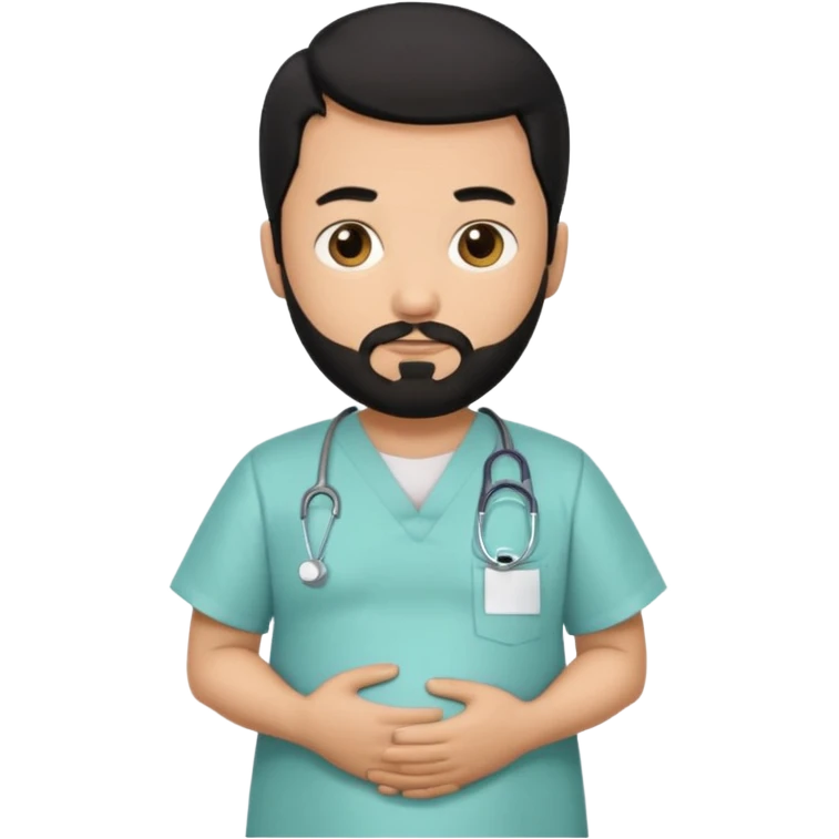 pregnant man with beard black hair and beard emoji
