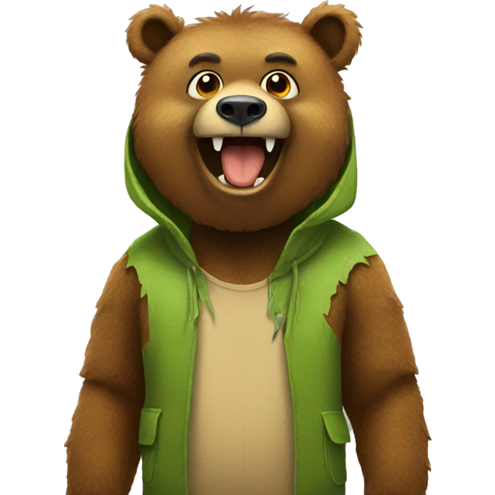 Bear in dinosaur costume  emoji